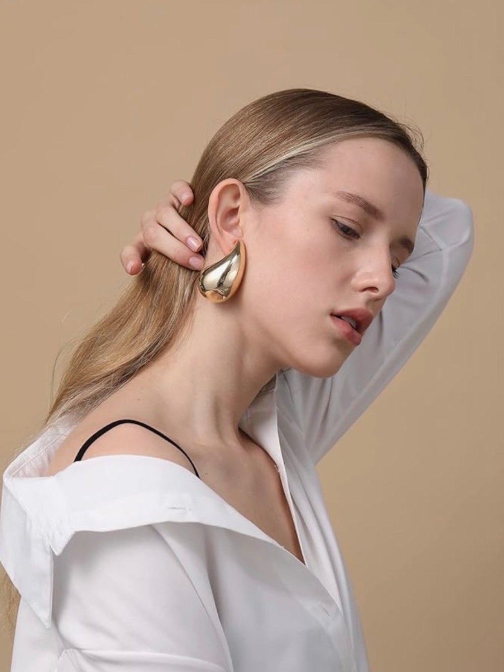 Gold Plated Drop Dangle Hoop Earrings for Women